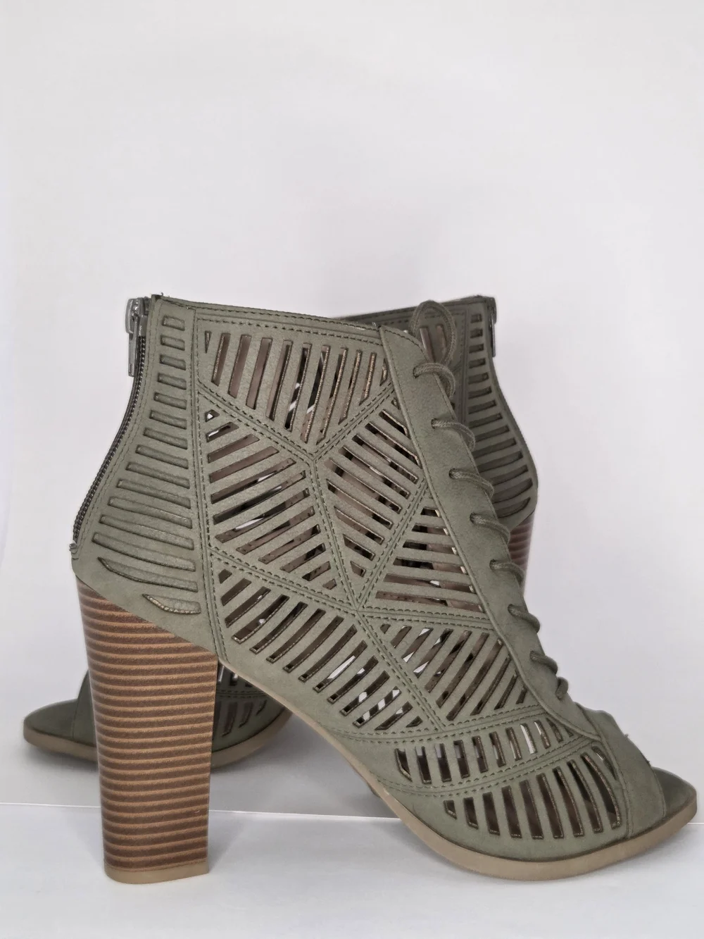 Mix No. 6 Priamo Olive Green Open-toe Bootie